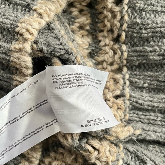 NWOT - Esprit Women’s Wool Blended Open-Knit Turtleneck Long Sweater - Size XL - Picture 6 of 6